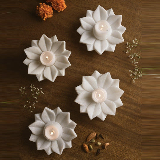 Bloom Marble Tealight Votives