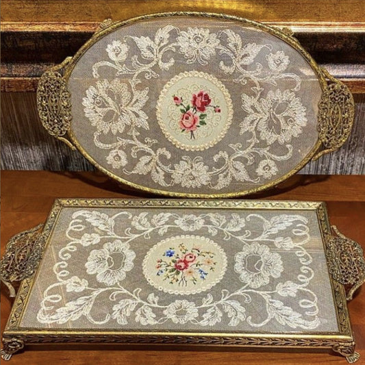 Etched Aluminum Vanity Tray